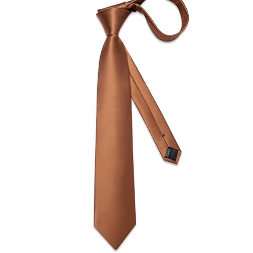 Image of DiBanGu Mens Silk Necktie Solid Color Tie and Pocket Square Cufflink Tie Clip Set Woven Plain Ties for Men Wedding Party
