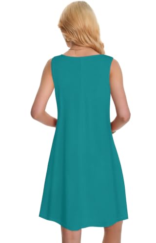 Image of Summer Dresses for Women Beach Boho Sleeveless Vintage Floral Flowy Pocket Tshirt Tank Sundresses 2026