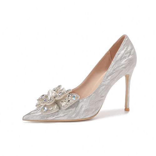 Chaussures de soirée de mariage ornées d'un papillon strass
