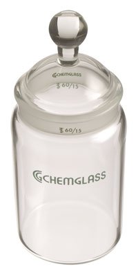 Chemglass CG-1181-10 Series CG-1181 TLC Bottle, Cylindrical, 34/15 Joint Size, Fits Plate 1" X 3"