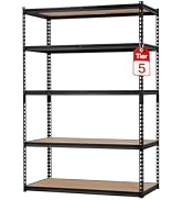 ガービー（Garvee） スチールラック 5段 メタルラック 耐荷重740kg 高さ調節可能 組立簡単 防錆 頑丈 収納ラック 収納棚 工場 倉庫 ガレージ 業務用 家庭用 幅75×奥行31×高...