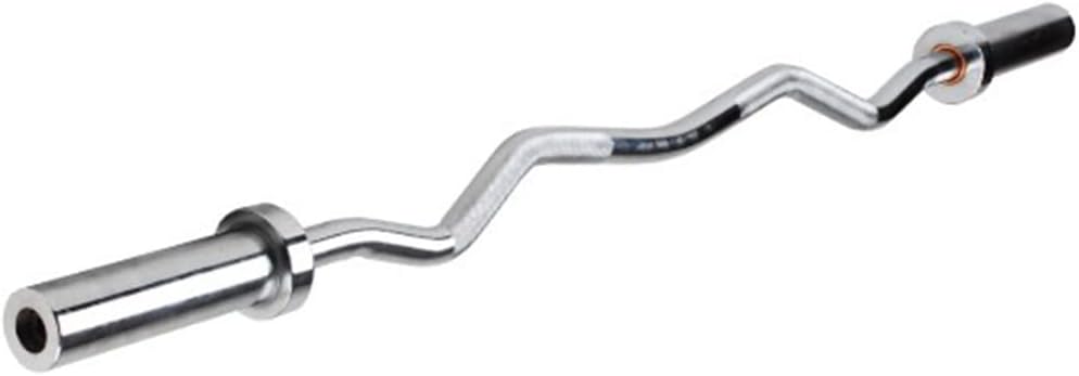 Viva Fitness Standard Curl Bar with Spring Collars- Nickel (4ft)