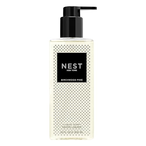 NEST New York Liquid Soap Birchwood Pine - 10 fl oz - Cleanses & Nourishes Skin - Approx. 300 Pumps Per Bottle - Gluten Free & Cruelty Free