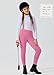 Willit Girls Horse Riding Pants Tights Kids Equestrian Breeches Knee-Patch Youth Schooling Tights Zipper Pockets Pink M