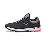 PUMA Damen ProAdapt Alphacat Golfschuh, Black Silver/Hot Coral, 38 EU