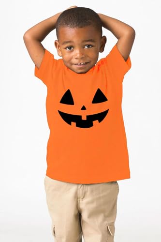 Halloween Shirt for Toddler Boy Girl Pumpkin Ghost Face Crewneck Short Sleeve Tshirt for Kid Halloween Clothes Top 2-7 Years2