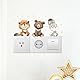 Herfair 12 Stück Aufkleber Lichtschalter Kinder, Cartoon Tiere Muster lustiger Lichtschalter, PVC Schalter Aufkleber Selbstklebend, Wandtattoo Schalter Sticker