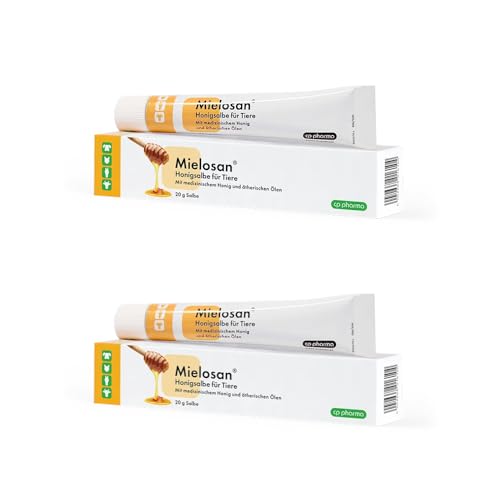 cp-pharma Mielosan Honigsalbe für Haustiere | Doppelpack | 2 x 20 g | Wundgel mit Honig | Zur äußeren Anwendung bei oberflächlichen Verletzungen