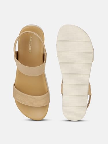 Image of Marc Loire Women Smart Casual Platform Heel Fashion Sandal With Slingback Strap