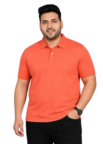 Image of INKKR Plus Size Solid Men's Polo Neck T-Shirt
