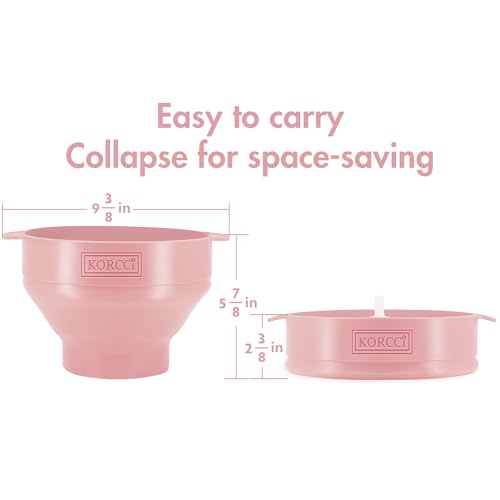 Image of The Original Korcci Microwaveable Silicone Popcorn Popper, Microwave Popcorn Popper, Collapsible Microwave Popcorn Maker Bowl, No Oil Required, Use In Microwave, Dishwasher Safe (Pink)