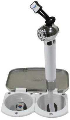 Scandvik 12141 Stainless Steel Recessed Transom Shower with Mixer, 6' Hose