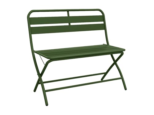 Vente-unique - Banc de Jardin Pliant en métal - Kaki - MIRMANDE de MYLIA