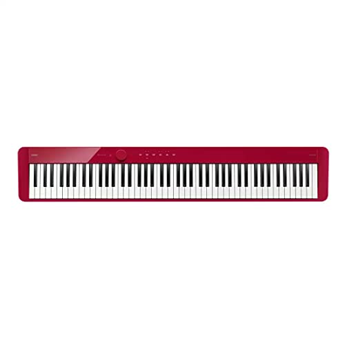 Image of Casio Privia PX-S1100 Digital Piano - Red Bundle with Adjustable Stand, Bench, Sustain Pedal, Instructional Book, Online Lessons, Austin Bazaar Instructional DVD, and Polishing Cloth