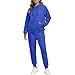 Workout Sets For Women Sweatpants Set Comfiest Airport Outfits Womens Sweatsuits 2 Piece Set 2025 Casual Winter Clothing Long Sleeve Hoodie Sweatpants Fall Tracksuits Fashion (Royal Blue,XL)
