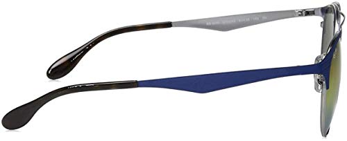 Ray-Ban RB3545 Metal Round Sunglasses, Gunmetal/Matte Blue/Gradient Violet, 54 mm3