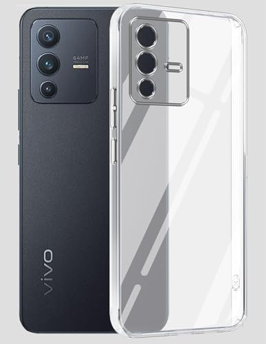 Image of Jkobi Lifetime Anti-Yellow Clear Back Cover Case for Vivo V23 5G (Sleek Hard Crystal | Shockproof and Camera Protection)