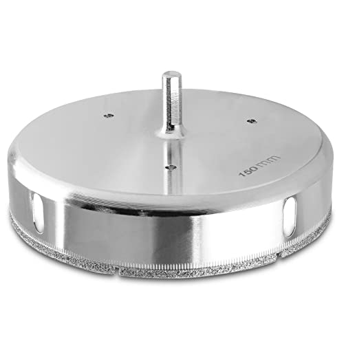 Image of Luomorgo 150mm /6 inch Diamond Hole Saw | 1.1 inch Cutting Depth, Diamond Drill Bits, For Glass Ceramic Marble Porcelain Tile, Granite Quartz Gemstone