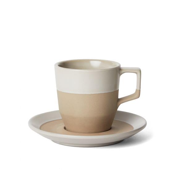 notNeutral Pico Small Latte Cup with Saucer, Natural 8 oz