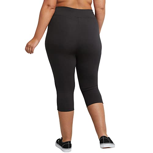 Just My Size Womens Capri Athletic Leggings, Black, 3X Us #TOP1