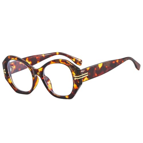 Lunettes de soleil œil de chat irrégulières avec finition rétro léopard premium