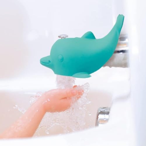 Image of Nuby Bathtub Safety Spout Guard - Compatible with Most Standard Faucets - Bath Toys - Dolphin, (Pack of 6)