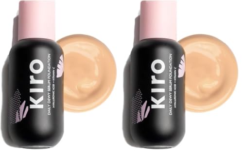 Image of Kiro Daily Dewy Serum Liquid Foundation - Peachy Ivory, 30ml | Infused With Hyaluronic Acid, Niacinamide, and Vitamin C | Ultra Lightweight, Waterproof, and Hydrating | For All Skin Types (Pack of 2)