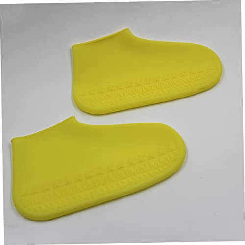 Cubiertas para zapatos impermeables KOMBIUDA, 1 par, color amarillo, talla L, para lluvia y nieve, material silicona, antideslizantes miniatura 5