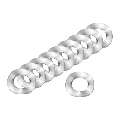 uxcell Wave Spring Washer, 100Pcs 0.47"x0.24"x0.01" (ODxIDxT) - 304 Stainless Steel Curved Washer for Screw Bolt, Wave Washers Gaskets for Machinery (Silver)