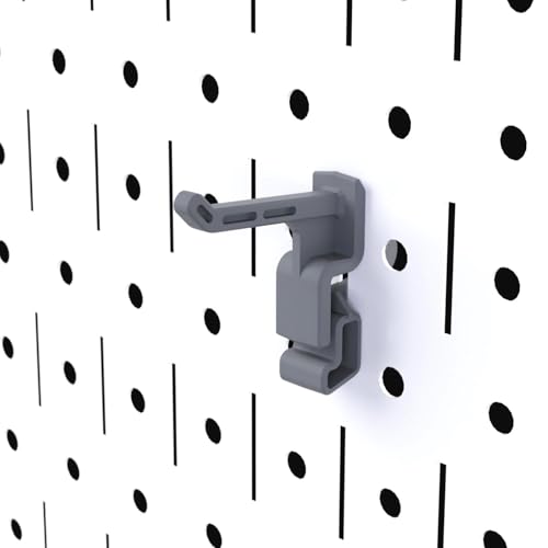 Image of 1-Inch Plastic Hook Model 119 | Compatible with Wall Control | for Tool Wall Organization to Hang Wrench, Adjustable Wrench, Hammer, Paint Brush, Merchandise, Scissors, and More | 25-Pack