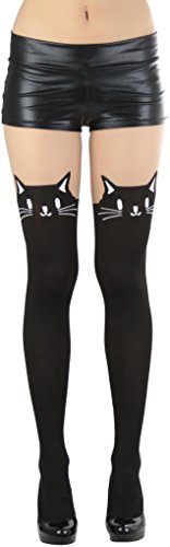 ToBeInStyle Women's Cute Thigh High Printed Character Tights