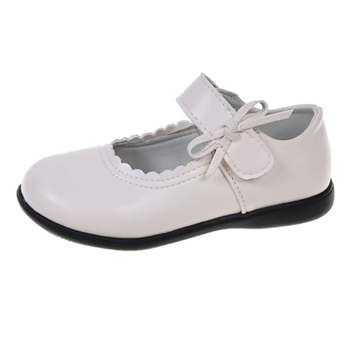 Generisch Sandalias para niños, 24 zapatos de cuero, suela suave, zapatos escolares, zapatos de cuero para estudiantes, zapatos informales, zapatos escolares, zapatos de punto para bebé, Blanco, 36 EU