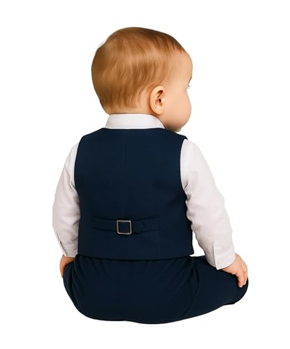 Image of SIRRI Baby Boys Cotton Blend Vest Suit 4 PC Formal Set Newborns - 9 Months