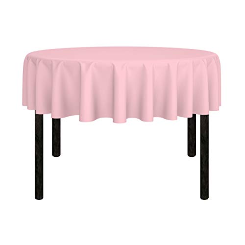 Mill & Thread - 70" Round Premium Tablecloth for Wedding/Banquet/Restaurant - Polyester Fabric Table Cloth - Pink
