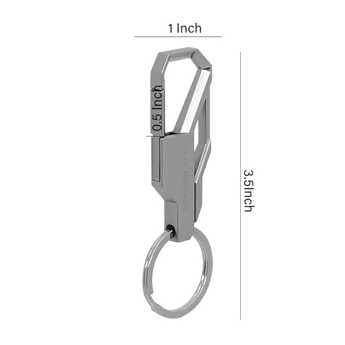 Image of Techpro Stainless Steel Keychain Heavy Duty For Men And Women, Silver