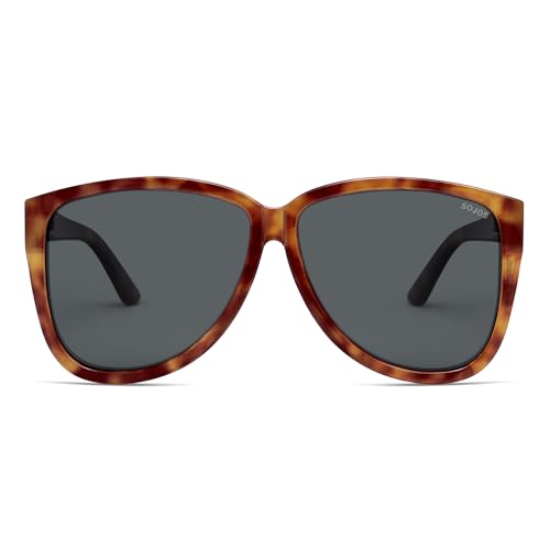 Image of SOJOS Trendy Big Oversized Polarized Sunglasses Womens Mens, 70s 80s Retro Vintage Pilot Shades SJ2643