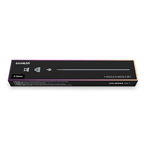 Gaahleri Airbrush 0.5mm Upgrade Pack Including Needle, 6-Holes Pattern air Cap, Nozzle, Nozzel Cap for Ace Series (HD0.5mm)