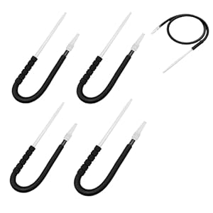 4 Pack KKDUCK Black Telescopic Hookah Hose With Glass Mouthpiece Handle – 11.8 Inch To 70 Inch Extendable Hookah Accessories Foam Handles With Hose Connector For Shisha