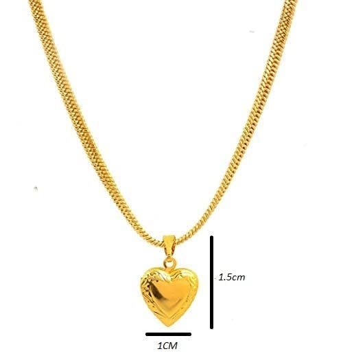 Image of Handicraft Kottage 1gm 22Ct Gold Plated chain with Pendant | latest & Stylish Celebrity Inspired Chain /Necklace /Jewellery Set /Fashion jewellery for Men, Women Boys Girls