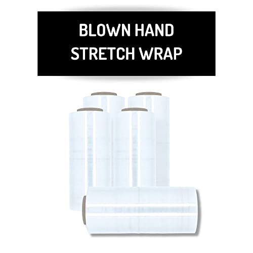 Plastic Packing Wrap, Blown Stretch Film Rolls, Clear, 12 Inch X 1500 Feet, 80 Gauge, 4 Pack #TOP2