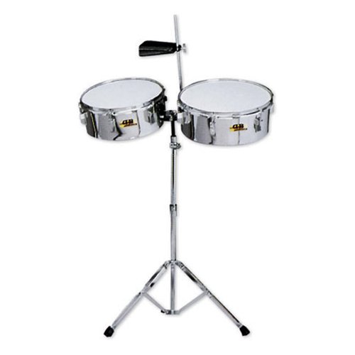 DB Percussion DB0216 - Juego tímbales 13"-14"+soporte+cencerro, color cromado
