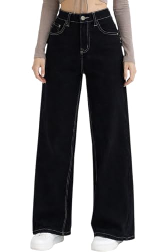 Image of ODDMONEKY Baggy Jeans for Women || Korean Jeans for Women || Wide Leg Korean High Waist Baggy Denim Pants (Wjeans-7)