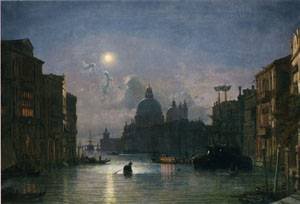 Peinture à l'huile Friedrich Nerly toile 36x48 pouces