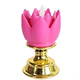 Adornos de lámpara LED de simulación: utiliza tecnología LED de bajo consumo para simular el cálido parpadeo de las velas tradicionales sin llama, humo o restos de cera, proporcionando una alternativa duradera para el uso diario, ceremonias budistas o decoración navideña