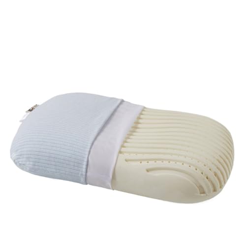 PUYUNA Almohada de látex, Almohada de látex Transpirable for Adultos y niños, diseño ergonómico, Ayuda for Dormir, cómoda y Suave, con Forma de Panal (Rosa)(Blue)