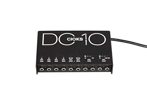 CIOKS DC10 9V, 12V, 15V DC Regulated Professional Power Supply with 8 Isolated Sections and 16 Flex Cables for Effect Pedals - Compatible with TC Electronic Nova, Radial Tonebone, Eventides, and more