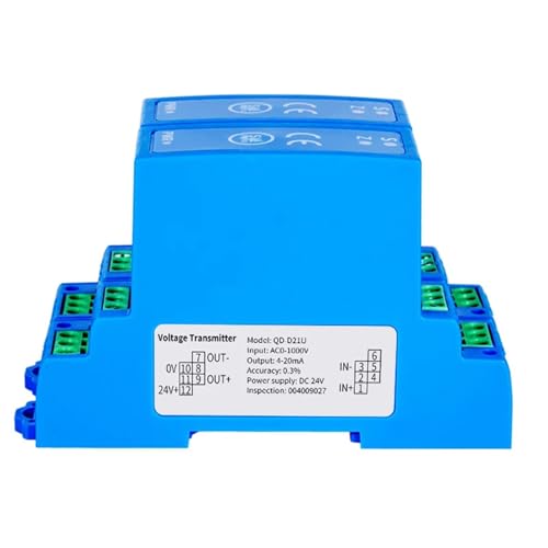 Transmisor transductor de voltaje de salida CA CC de 4-20 mA 0-20 mA 0-10 mA, sensor de CC 24 V, 1 unidad (CC 0-300 V, salida 0-20 mA)
