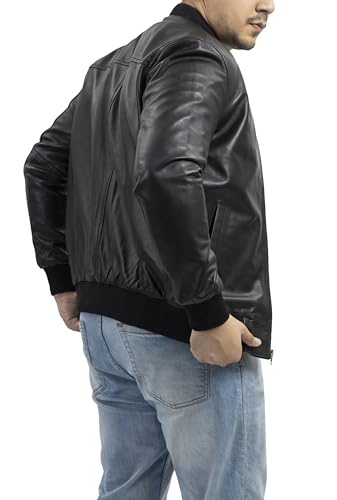 Jild Varsity Style Leather Bomber Jacket Men - Casual Fashion Real Suede Classic MA-1 Leather Jacket Men2