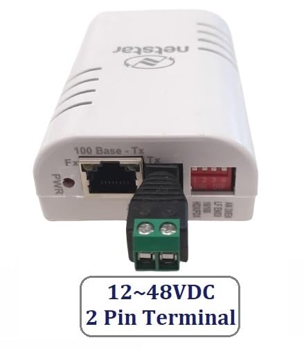 NETSTAR DC Powered (-48VDC) Fiber Media Converter for Telecom BTS Site | Single Mode Dual Fiber 20Km SC Type 10/100Mbps | Works Directly on -48VDC Power Source