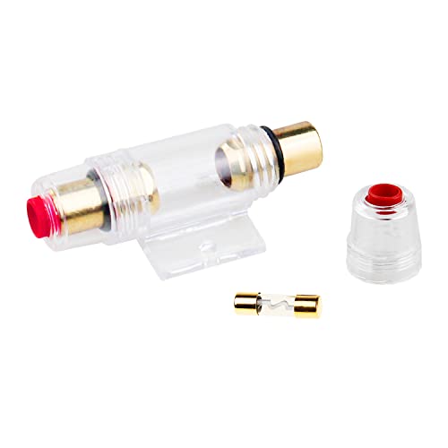 Brightfun 2Pcs 12-48V In-Line Agu Fuse Holder With 60 Amp Fuse,Gold Plated And Waterproof, Protection For Car Power, Car Audio Amplifier, Truck, Boats, Compressors And Solar Systems #TOP1